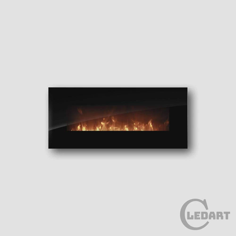 LED.ART-Systems LED-Kamin 50.1-WM von vorne mit bewegtem Flammenbild in Romantic-Fire (Orange-Rot)