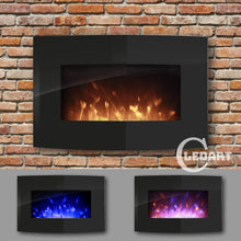 Lade das Bild in den Galerie-Viewer, LED.ART-Systems LED-Kamin 36.1-WMC mit den 3 zur Verfügung stehenden Flammen-Farboptionen Romantic-Fire (Orange-Rot), Magic-blue (Blau), Magic-Fire (Orange-Rot und Blau)
